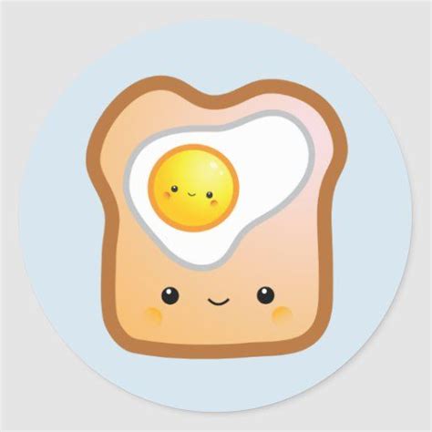 Kawaii Egg And Toast Sticker Zazzle Kawaii Kawaii Drawings Cute