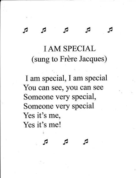 Preschool Song I Am Special I Am Special Preschool Songs And