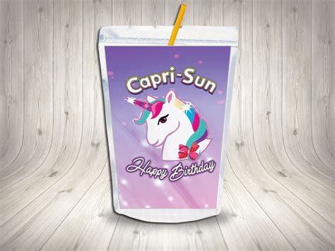 Unicorn Custom Capri Sun Labels Digital Printable Etsy