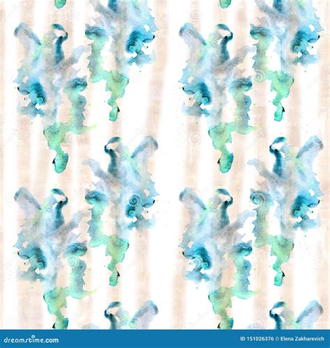 Bright Abstract Watercolor Blots And Splashes And Patterns Seamless