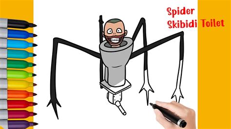 How To Draw Spider Skibidi Toilet Step By Step Tutorial Youtube