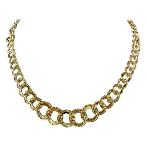 Judith Ripka 18 Karat Yellow Gold Link Necklace 1359 Grams For Sale At