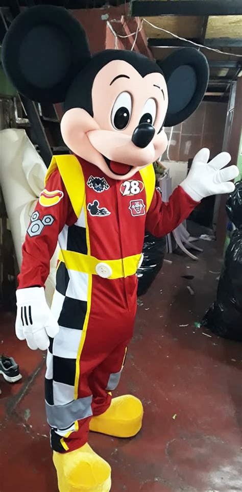 Mickey Mouse Mascot Costume Adult Mickey Racer Costume For Etsy