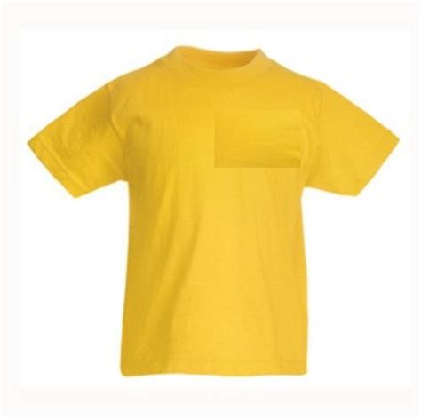 Plain Yellow T Shirt Crested School Wear