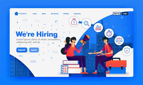 Banner Or Landing Page To Recruit Employees Or Were Hiring Design