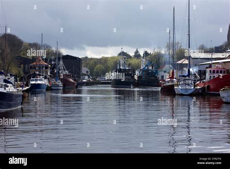 Eyemouth Harbour With Fishing Boats Stock Photo Alamy