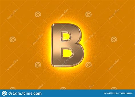 Copper Or Vintage Gold Metalline Alphabet With Yellow Noisy Backlight