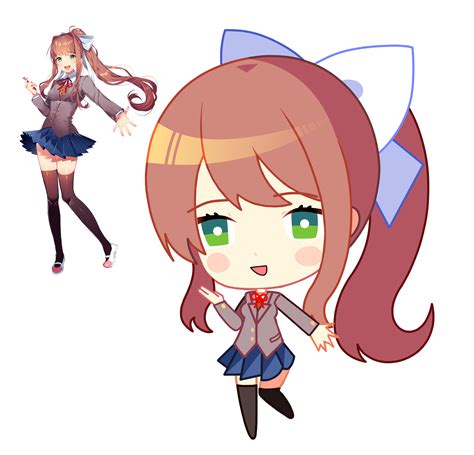 Hd Chibi Monika Menu Pose Sprite Rddlc