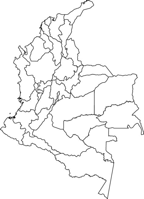 Colombia Map Outline Free Blank Vector Map Webvectormaps In 2021