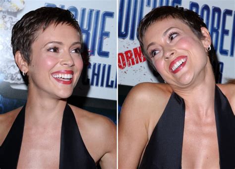 Alyssa Milano Short And Simple Pixie Cut To Show Off Delicate Features