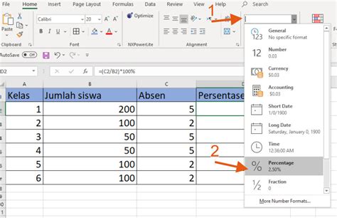 Cara Menghitung Persentase Di Excel Riset