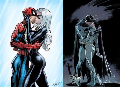 Spider Man And Black Cat Have Some Fun With Batman And Catwoman