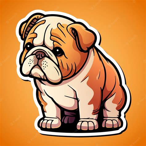 Premium Vector Cute Bulldog Cartoon Illustration In Sticker Design