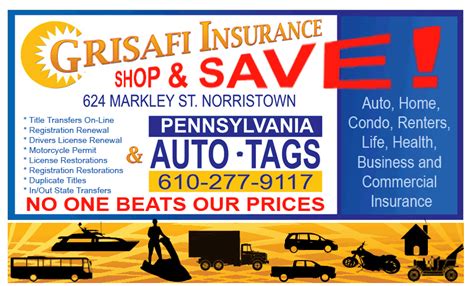 Call today for a free quote. Grisafi Insurance And Auto Tags