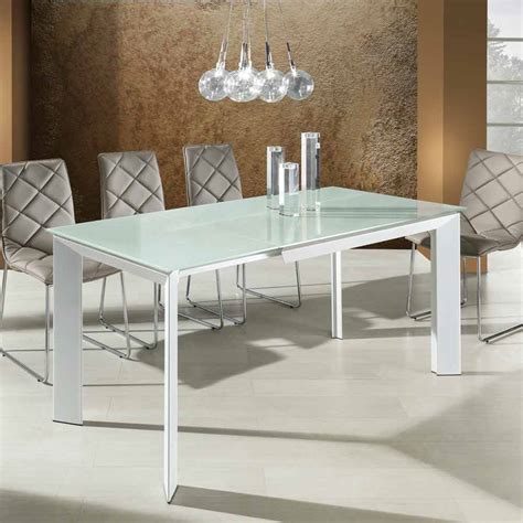 Dining Table With Zeno White Painted Tempered Glass Top