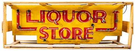 Liquor Store Double Sided Neon Flashing Sign Auction