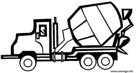Dessin d'auto, de moto, d'avion et même de train. Coloriage Camion A Betonniere Dessin Camion à imprimer