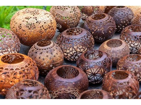 Coconut Shells Are Skillfully Carved Into Handicrafts In Kerala Via