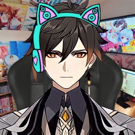 Genshin Gamer Icon Cute Memes Cat Headphones Character Art