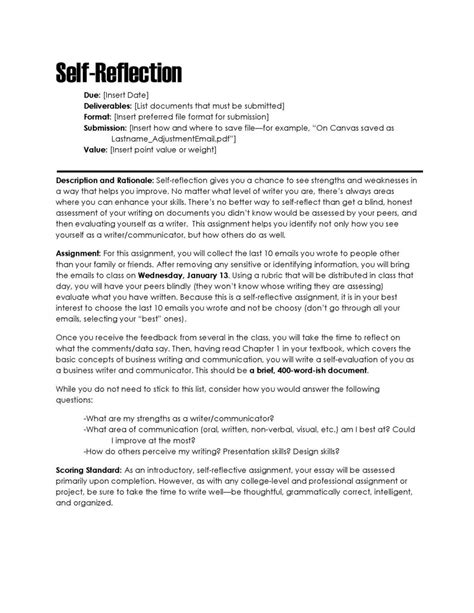 Reflection Paper Sample Pdf Image Result For Write Personal