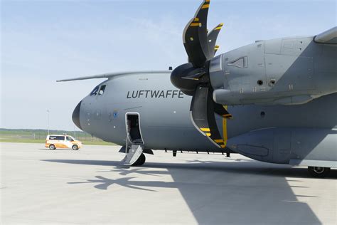 A400m is a new design tailored to meet the customers needs, and is at the forefront of developments in new technology for a large transport aircraft. Airbus A400M am Kassel Airport gelandet- Kassel Airport