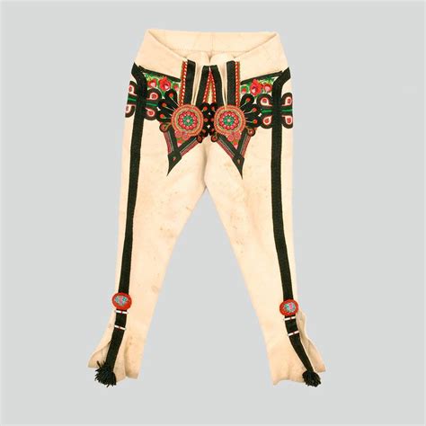 Portki Trousers Made Of Wool Flies Decorated With Embroidered Heart