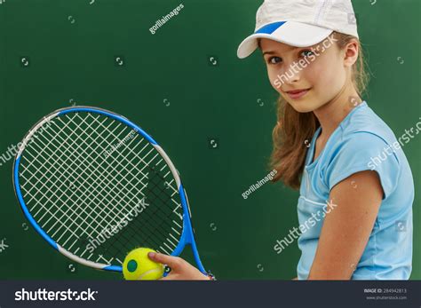 Tennis Beautiful Young Girl Tennis Player Stock Photo 284942813