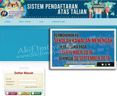 Permohonan online adalah dibuka untuk seluruh negeri di semenanjung malaysia termasuk sabah, sarawak dan wp labuan bermula dari 1 mac 2021. Pendaftaraan Sekolah Menengah Kawalan Kementerian ...