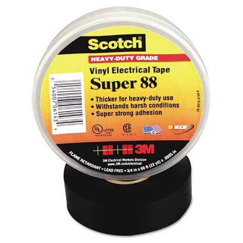 3m Scotch 88 Super Vinyl Electrical Tape 15 X 44 Ft Black Mmm10364