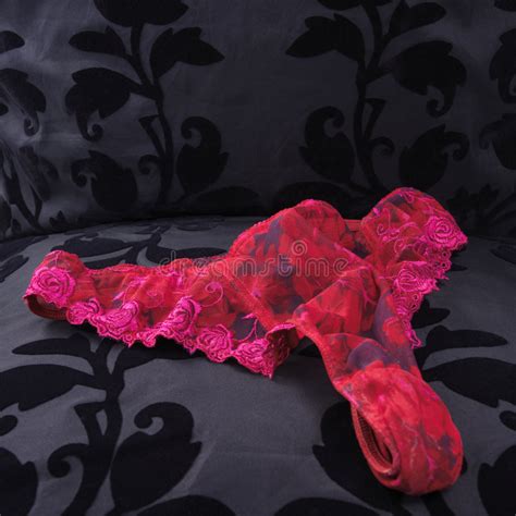 Pink Lace Lingerie At A Black Velvet Seat Stock Image Image Of Erotic