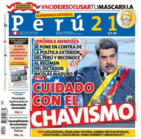 Periódico Perú 21 Perú Periódicos De Perú Edición De Sábado 3 De