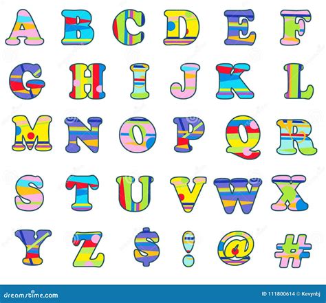 Fun Colorful Alphabet Capital Letters Stock Illustration Illustration