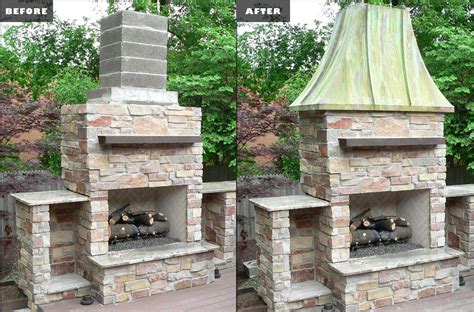 Gather info on indoor/outdoor fireplaces, and get ready to enjoy the unique comforts of a multifunctional fireplace in your home. Drop Topper in Copper from ChimneyKing.com. Before and ...