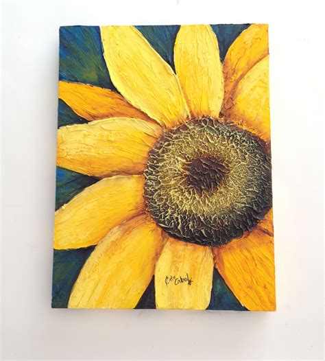 Pintura De Girassol Em Tela