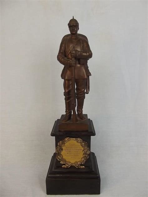 Circa 1896 Bronze Memorial Statue Of A German Soldier By R Bellair