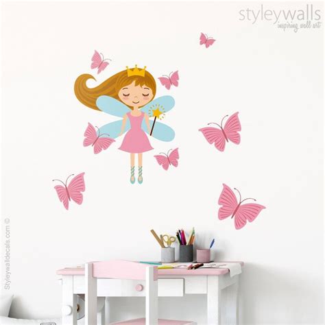 Fairy Wall Decal Butterflies Wall Decal Butterfly Wall Etsy