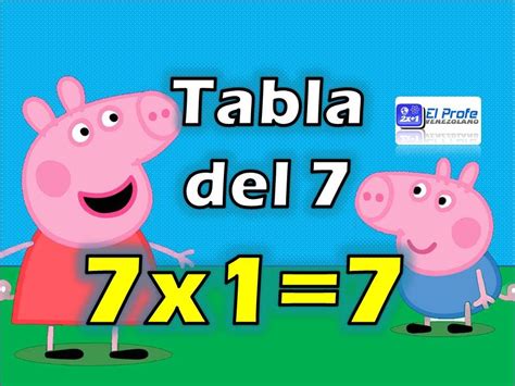 Tabla De Multiplicar Del 7 Matematicas Para Niños Con Personajes De