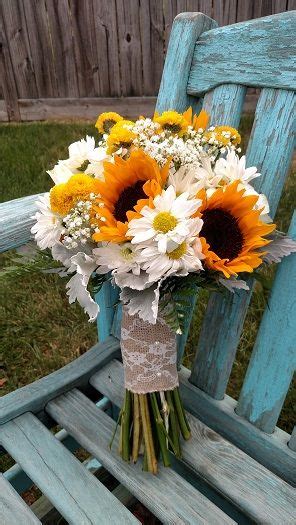 Wedding Bouquet With Sunflowers Daisy Mums Yellow Button
