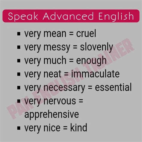 try to use these words instead advanced english vocabulary words english vocabulary words