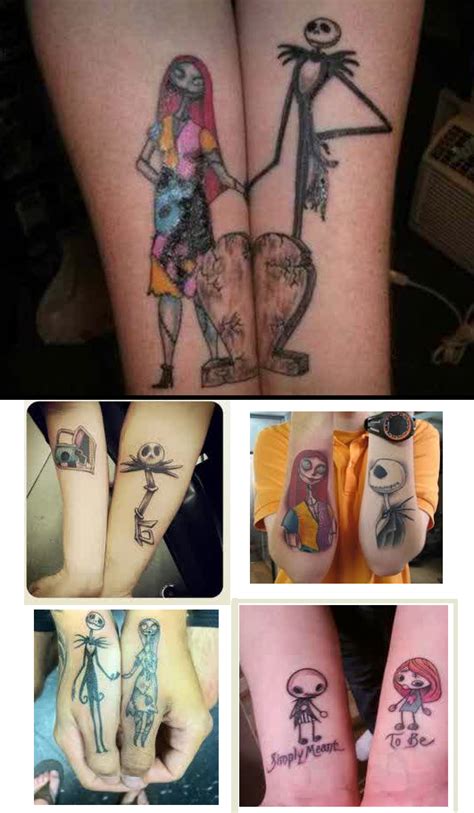Jack Skellington And Sally Matching Tattoos