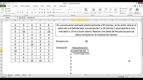 Video 4 Tablas De Frecuencia En Microsoft Excel Variable Categórica