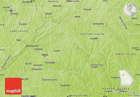 Physical Map Of Dekalb County