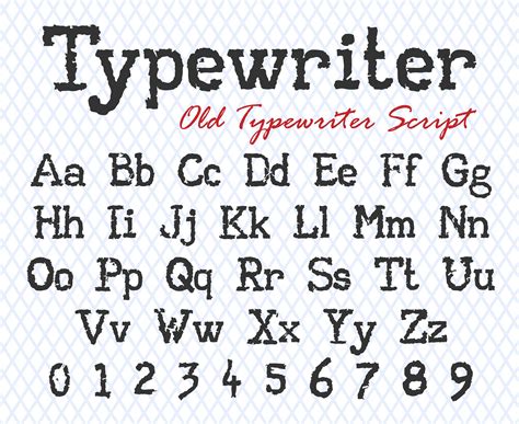 Typewriter Font Ttf Svg Old Typewriter Font Vintage Typewriter Etsy