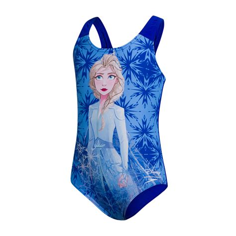 Speedo Disney Frozen 2 Elsa Digital Placement Girls Swimsuit Run