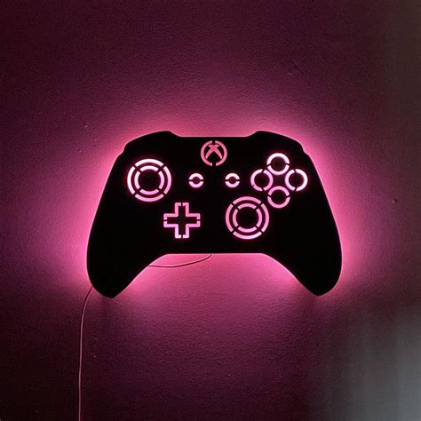 Led Lighted Playstation Controller Wall Art Video Game Art Game Room