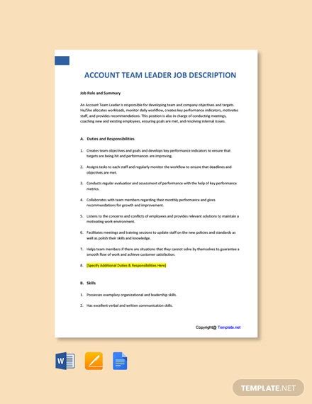 Team leader recruitment job description. 15+ FREE Team Leader Job Description Templates - Word (DOC ...