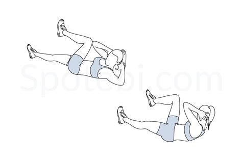 Bicycle Crunches Illustrated Exercise Guide Workout Guide Bicycle