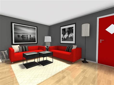 Living Room Ideas For Grey Walls Modern House Red Living Room Walls