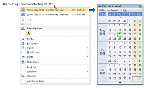 Free Pop Up Calendar And Word Date Picker For Microsoft Word