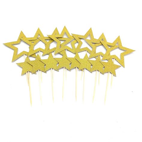 Buy Gold Star Cupcake Toppers Star Cupcake Toppers Le Little Star